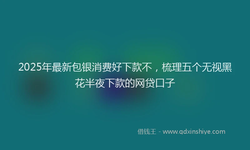 2025年最新包银消费好下款不，梳理五个无视黑花半夜下款的网贷口子