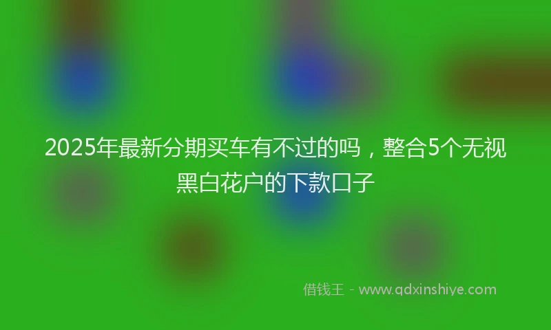 2025年最新分期买车有不过的吗，整合5个无视黑白花户的下款口子