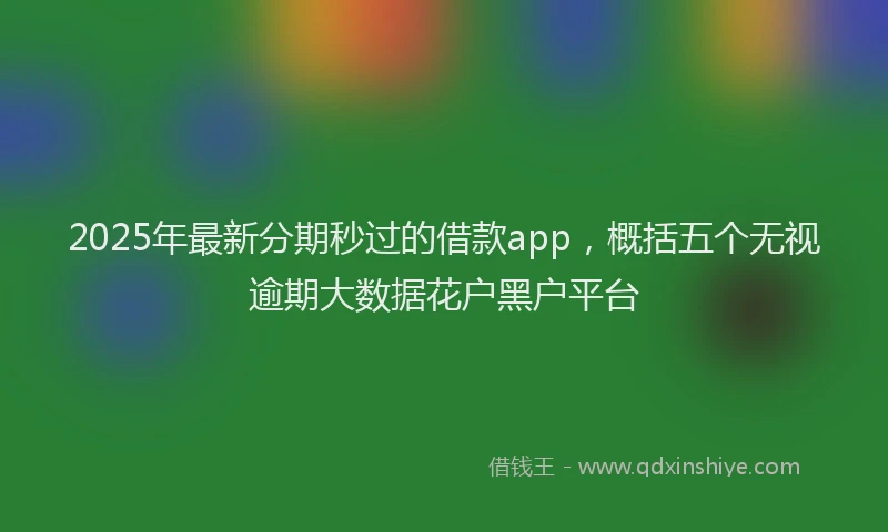 2025年最新分期秒过的借款app，概括五个无视逾期大数据花户黑户平台