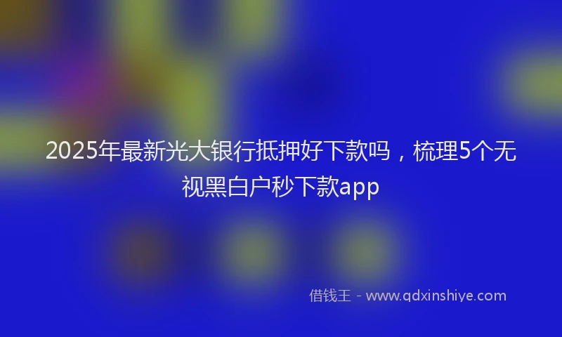 2025年最新光大银行抵押好下款吗，梳理5个无视黑白户秒下款app