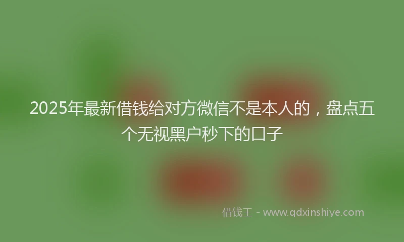 2025年最新借钱给对方微信不是本人的，盘点五个无视黑户秒下的口子
