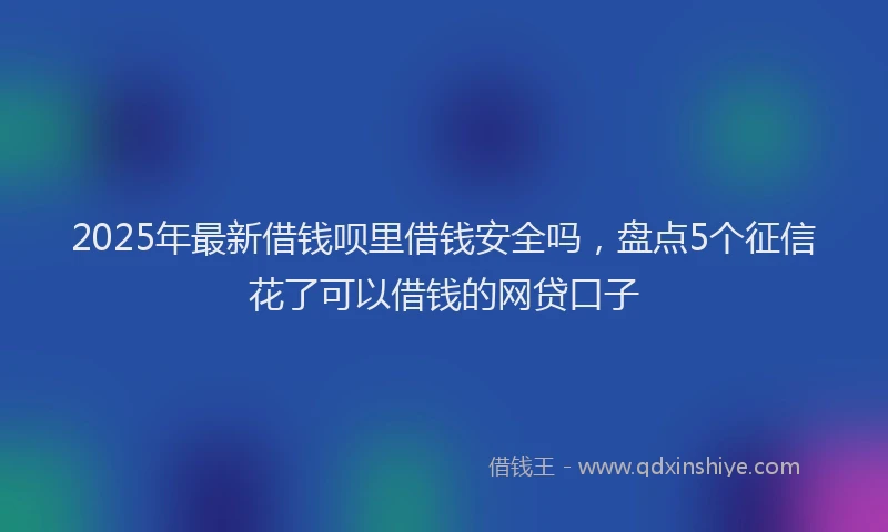 2025年最新借钱呗里借钱安全吗，盘点5个征信花了可以借钱的网贷口子