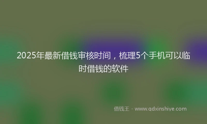 2025年最新借钱审核时间，梳理5个手机可以临时借钱的软件