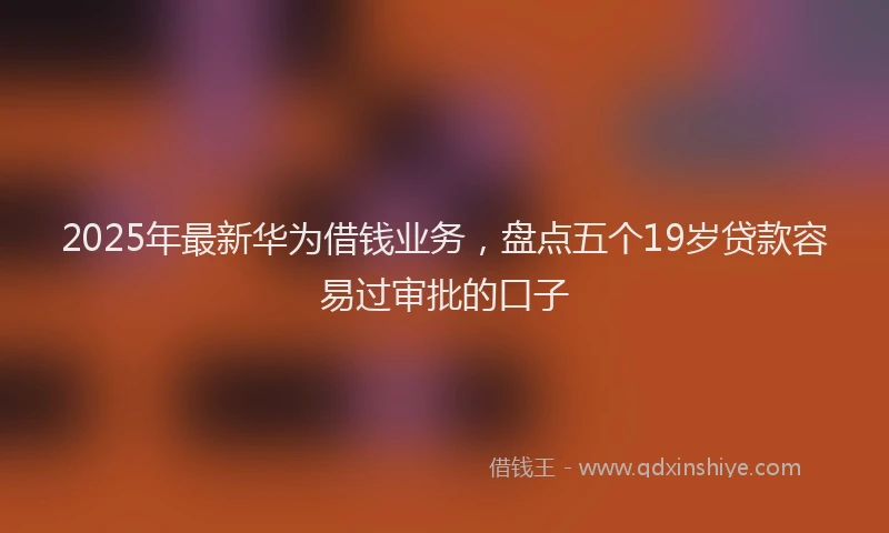 2025年最新华为借钱业务，盘点五个19岁贷款容易过审批的口子