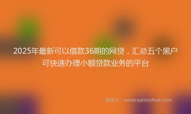 2025年最新可以借款36期的网贷，汇总五个黑户可快速办理小额贷款业务的平台