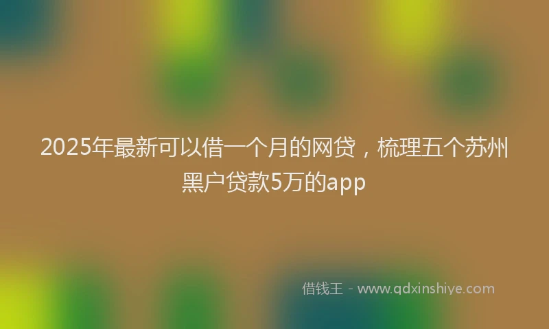 2025年最新可以借一个月的网贷，梳理五个苏州黑户贷款5万的app