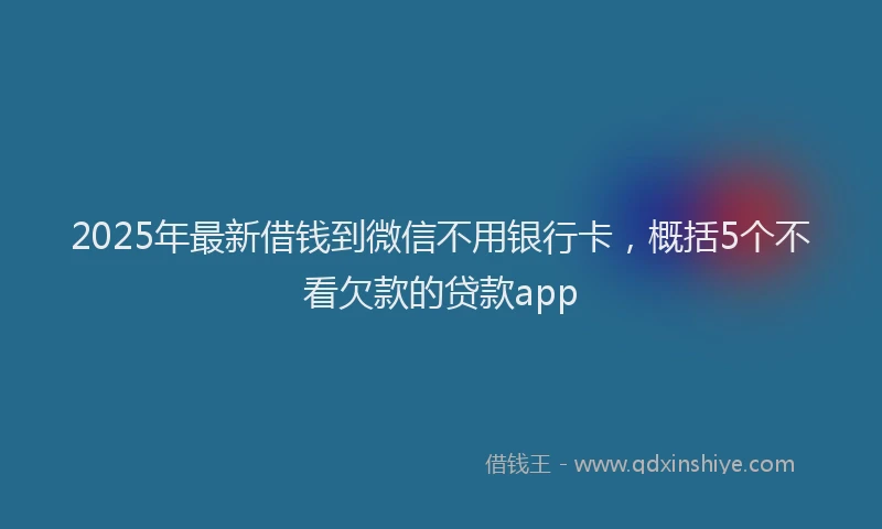 2025年最新借钱到微信不用银行卡，概括5个不看欠款的贷款app