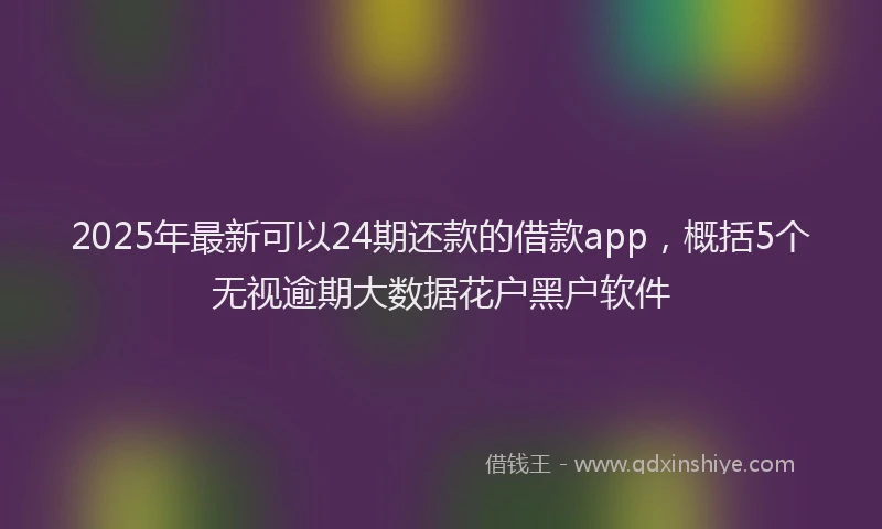 2025年最新可以24期还款的借款app，概括5个无视逾期大数据花户黑户软件
