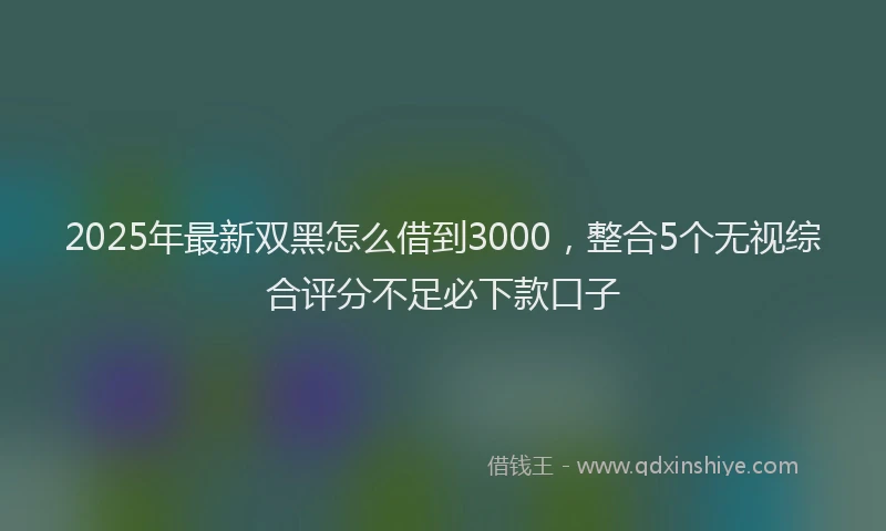 2025年最新双黑怎么借到3000，整合5个无视综合评分不足必下款口子