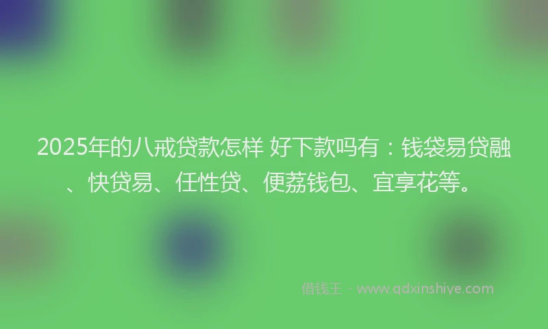 2025年的八戒贷款怎样 好下款吗有：钱袋易贷融、快贷易、任性贷、便荔钱包、宜享花等。