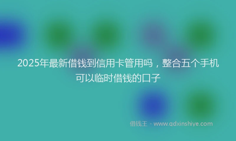 2025年最新借钱到信用卡管用吗，整合五个手机可以临时借钱的口子