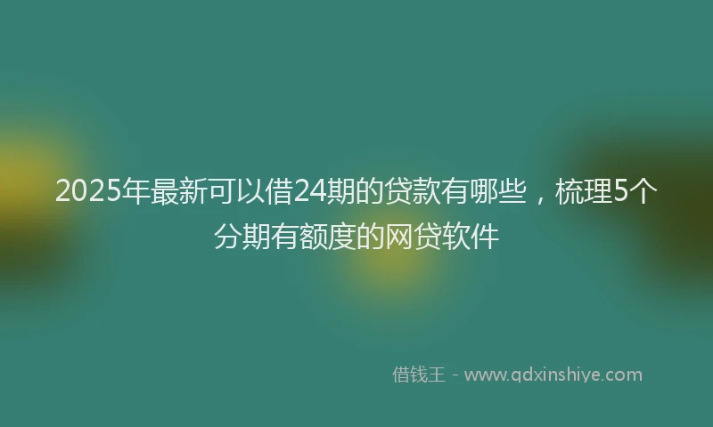 2025年最新可以借24期的贷款有哪些，梳理5个分期有额度的网贷软件