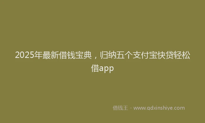2025年最新借钱宝典，归纳五个支付宝快贷轻松借app