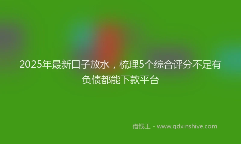 2025年最新口子放水，梳理5个综合评分不足有负债都能下款平台