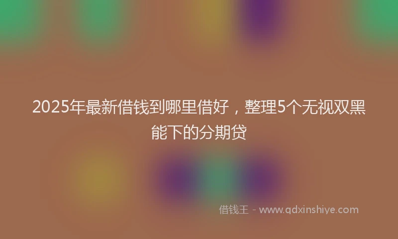 2025年最新借钱到哪里借好，整理5个无视双黑能下的分期贷