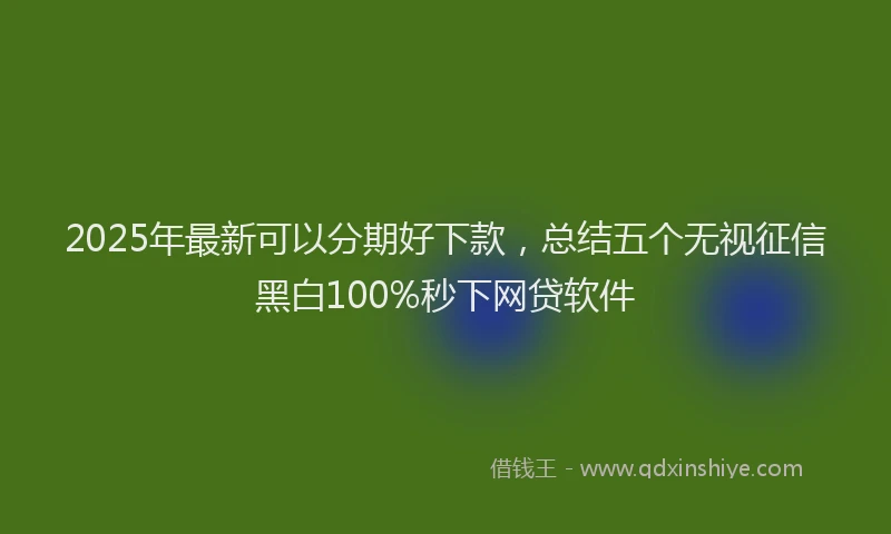 2025年最新可以分期好下款，总结五个无视征信黑白100%秒下网贷软件