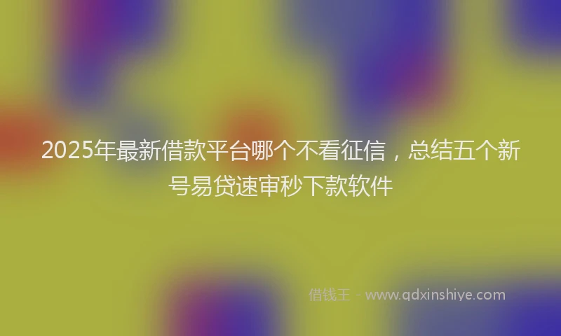 2025年最新借款平台哪个不看征信，总结五个新号易贷速审秒下款软件