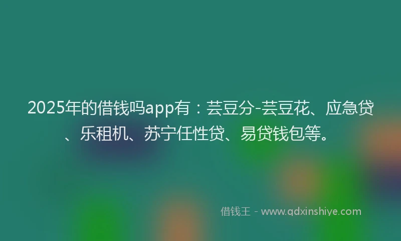 2025年的借钱吗app有：芸豆分-芸豆花、应急贷、乐租机、苏宁任性贷、易贷钱包等。