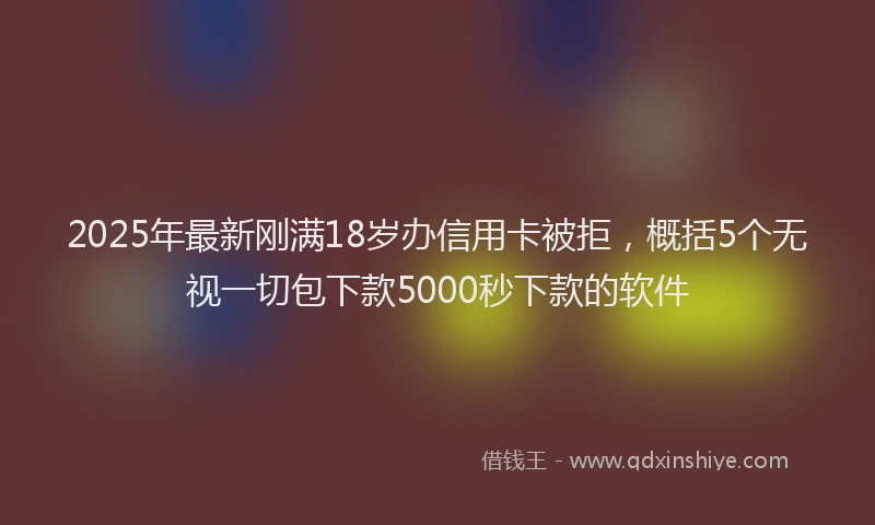 2025年最新刚满18岁办信用卡被拒，概括5个无视一切包下款5000秒下款的软件