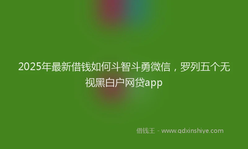 2025年最新借钱如何斗智斗勇微信，罗列五个无视黑白户网贷app