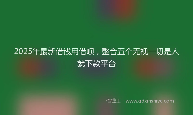 2025年最新借钱用借呗，整合五个无视一切是人就下款平台
