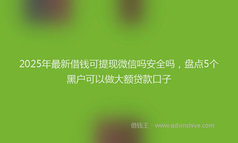 2025年最新借钱可提现微信吗安全吗，盘点5个黑户可以做大额贷款口子