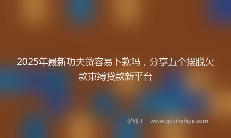 2025年最新功夫贷容易下款吗，分享五个摆脱欠款束缚贷款新平台