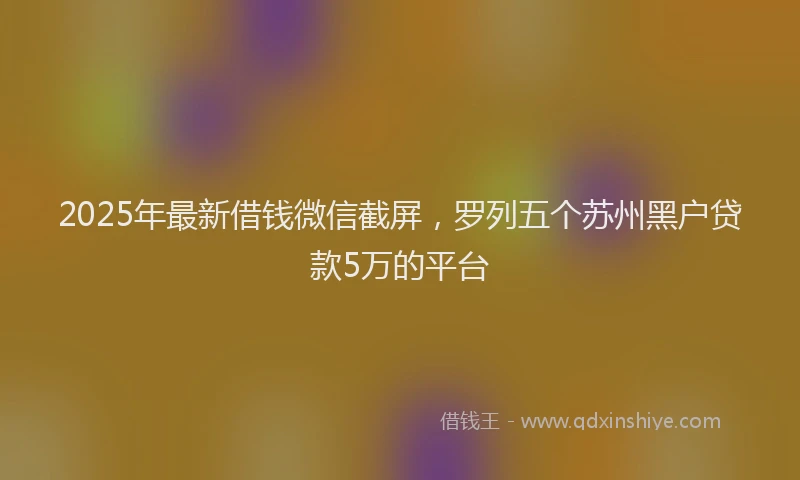 2025年最新借钱微信截屏，罗列五个苏州黑户贷款5万的平台