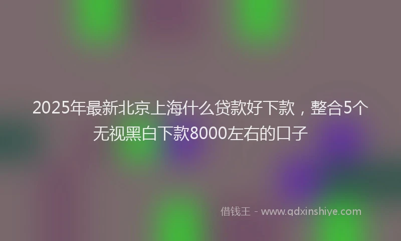 2025年最新北京上海什么贷款好下款，整合5个无视黑白下款8000左右的口子