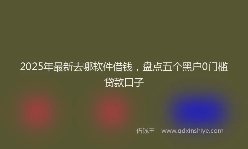 2025年最新去哪软件借钱，盘点五个黑户0门槛贷款口子