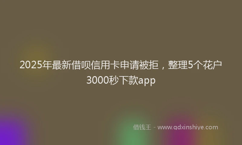2025年最新借呗信用卡申请被拒，整理5个花户3000秒下款app