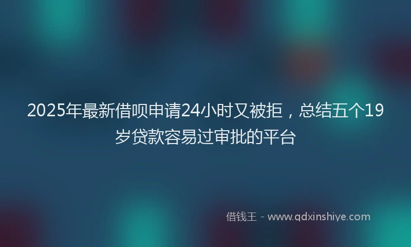 2025年最新借呗申请24小时又被拒，总结五个19岁贷款容易过审批的平台