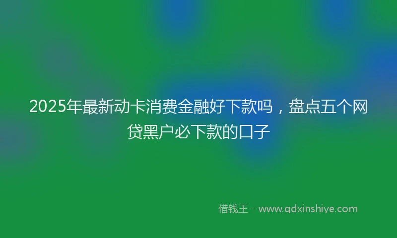 2025年最新动卡消费金融好下款吗，盘点五个网贷黑户必下款的口子