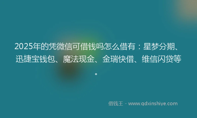 2025年的凭微信可借钱吗怎么借有：星梦分期、迅捷宝钱包、魔法现金、金瑞快借、维信闪贷等。