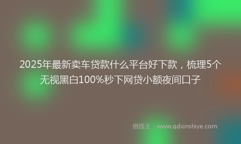 2025年最新卖车贷款什么平台好下款，梳理5个无视黑白100%秒下网贷小额夜间口子