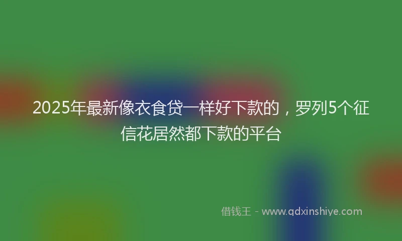 2025年最新像衣食贷一样好下款的，罗列5个征信花居然都下款的平台