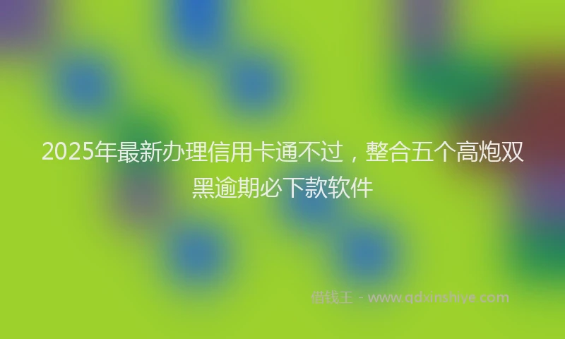 2025年最新办理信用卡通不过，整合五个高炮双黑逾期必下款软件
