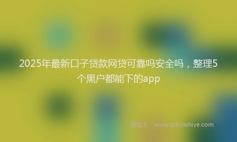 2025年最新口子贷款网贷可靠吗安全吗，整理5个黑户都能下的app