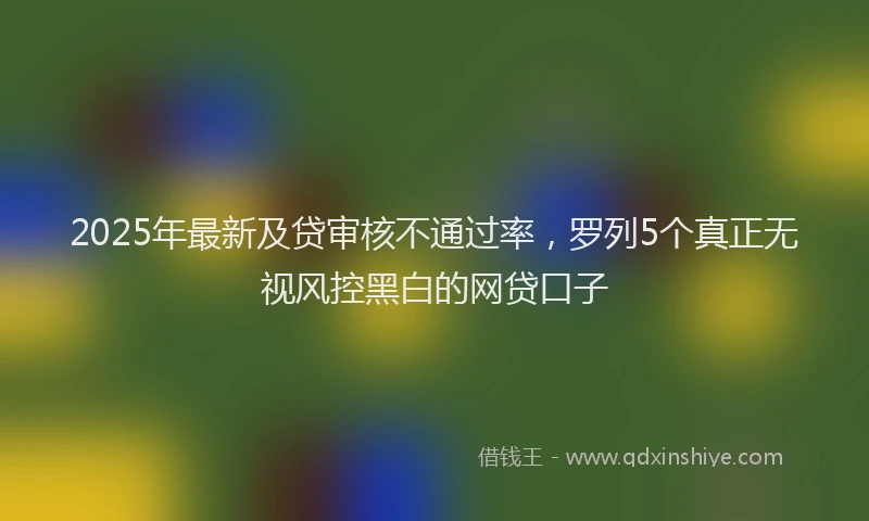 2025年最新及贷审核不通过率，罗列5个真正无视风控黑白的网贷口子