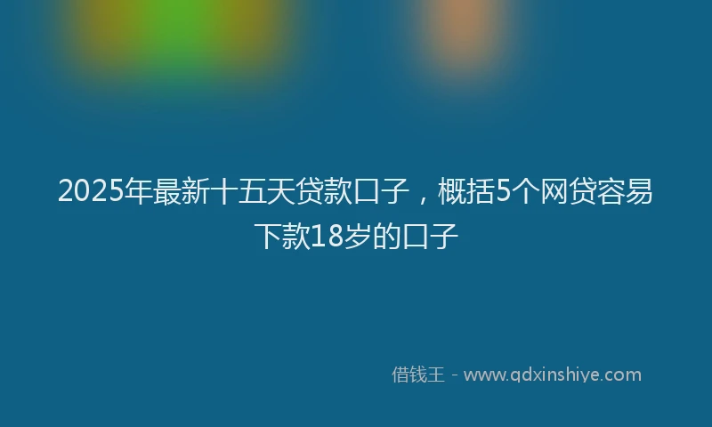 2025年最新十五天贷款口子，概括5个网贷容易下款18岁的口子