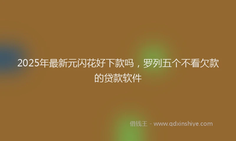 2025年最新元闪花好下款吗，罗列五个不看欠款的贷款软件