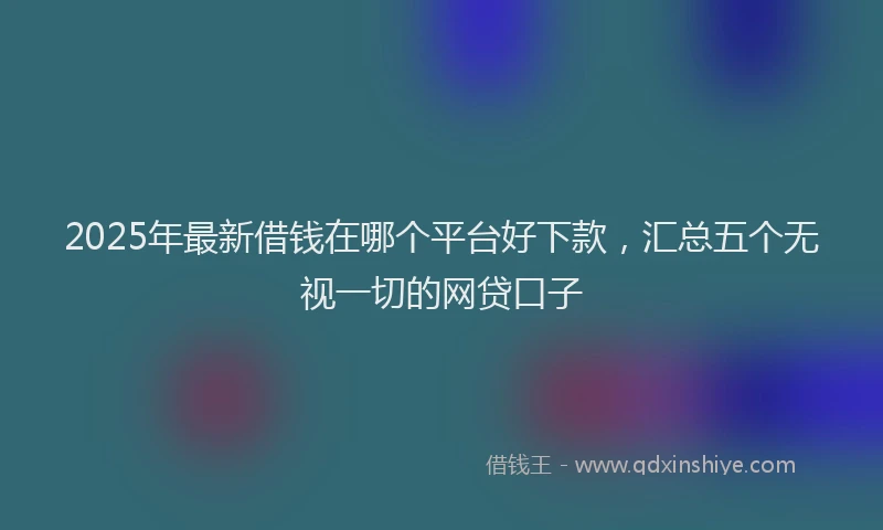2025年最新借钱在哪个平台好下款，汇总五个无视一切的网贷口子