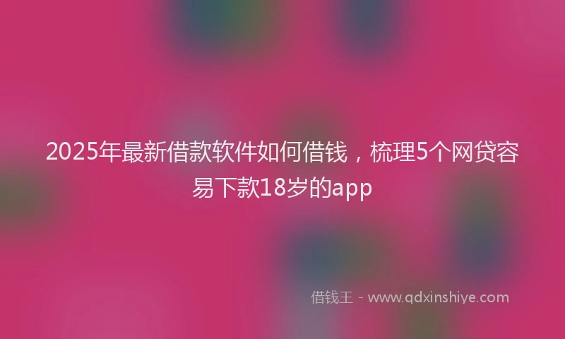 2025年最新借款软件如何借钱，梳理5个网贷容易下款18岁的app