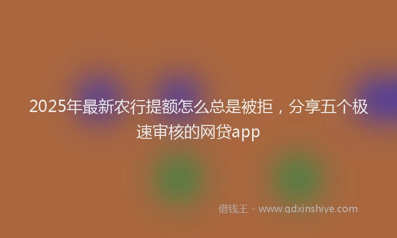 2025年最新农行提额怎么总是被拒，分享五个极速审核的网贷app