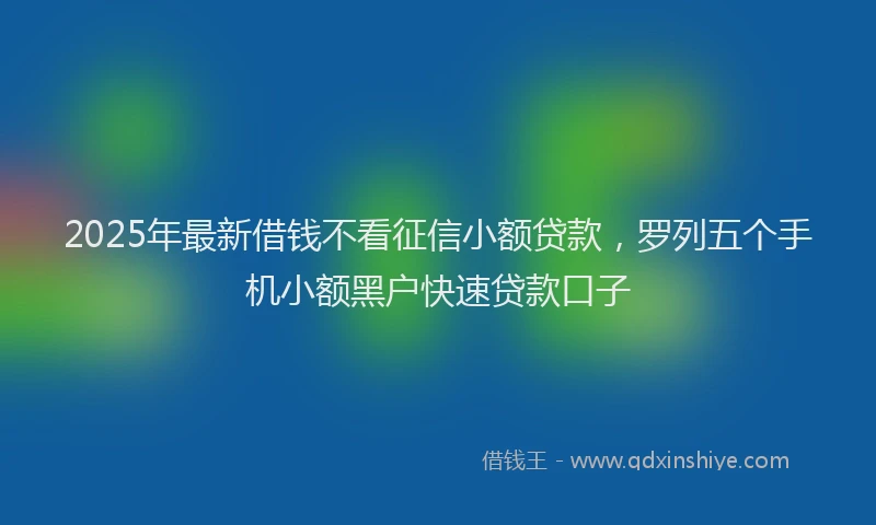 2025年最新借钱不看征信小额贷款，罗列五个手机小额黑户快速贷款口子