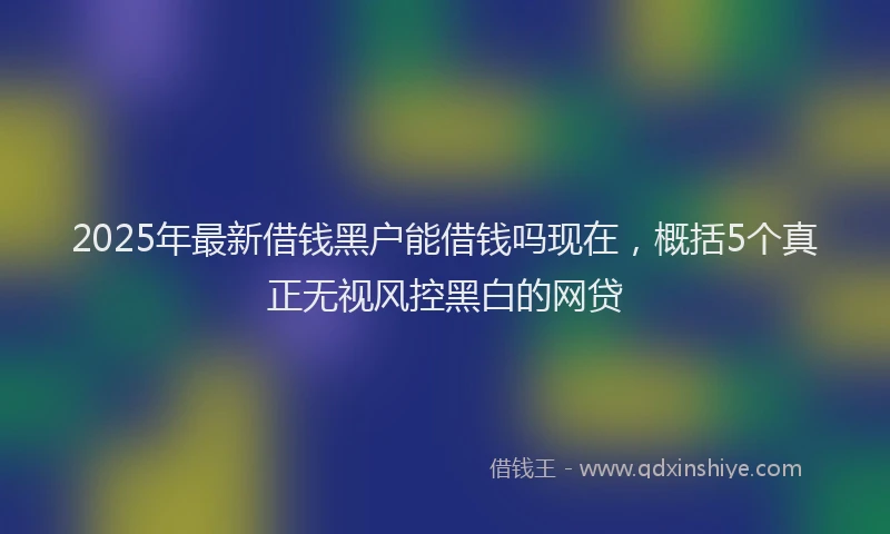 2025年最新借钱黑户能借钱吗现在，概括5个真正无视风控黑白的网贷