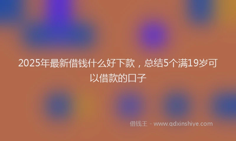 2025年最新借钱什么好下款，总结5个满19岁可以借款的口子