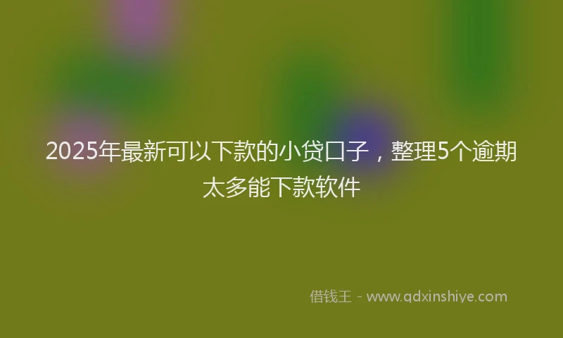 2025年最新可以下款的小贷口子，整理5个逾期太多能下款软件
