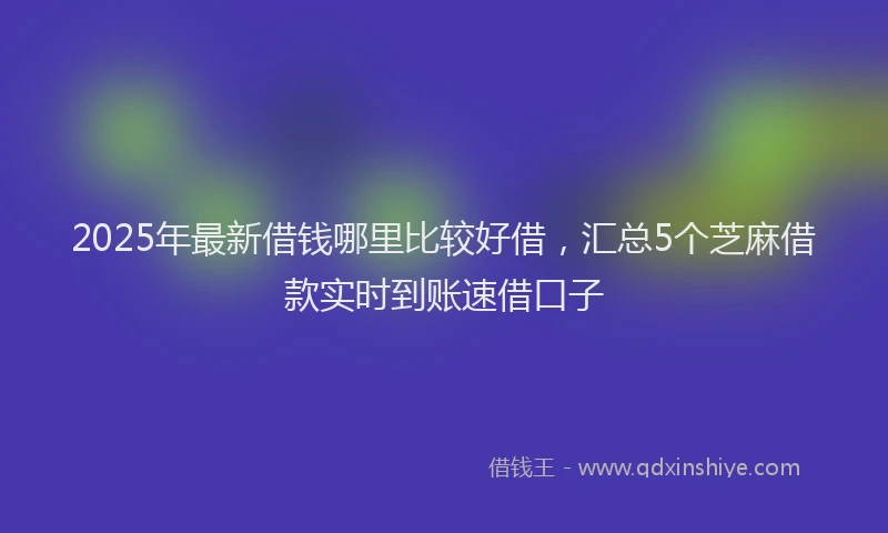 2025年最新借钱哪里比较好借，汇总5个芝麻借款实时到账速借口子