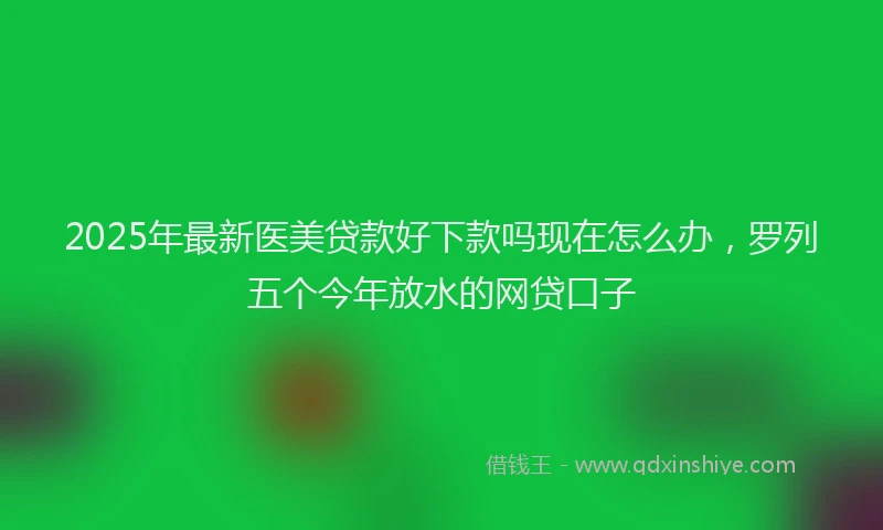 2025年最新医美贷款好下款吗现在怎么办，罗列五个今年放水的网贷口子